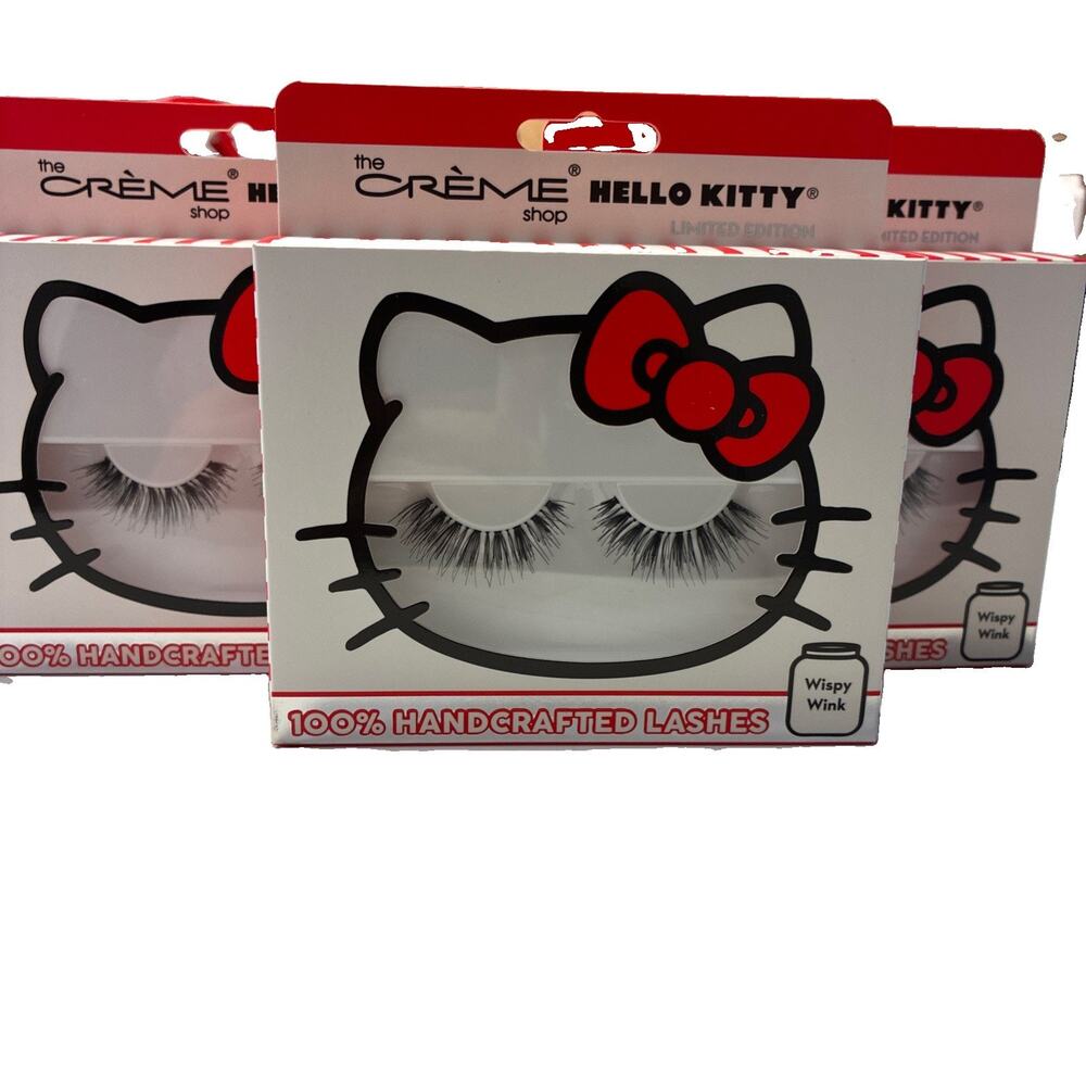 Lot of 3 The Creme Shop Hello Kitty Limited Edition Wispy Wink Lashes